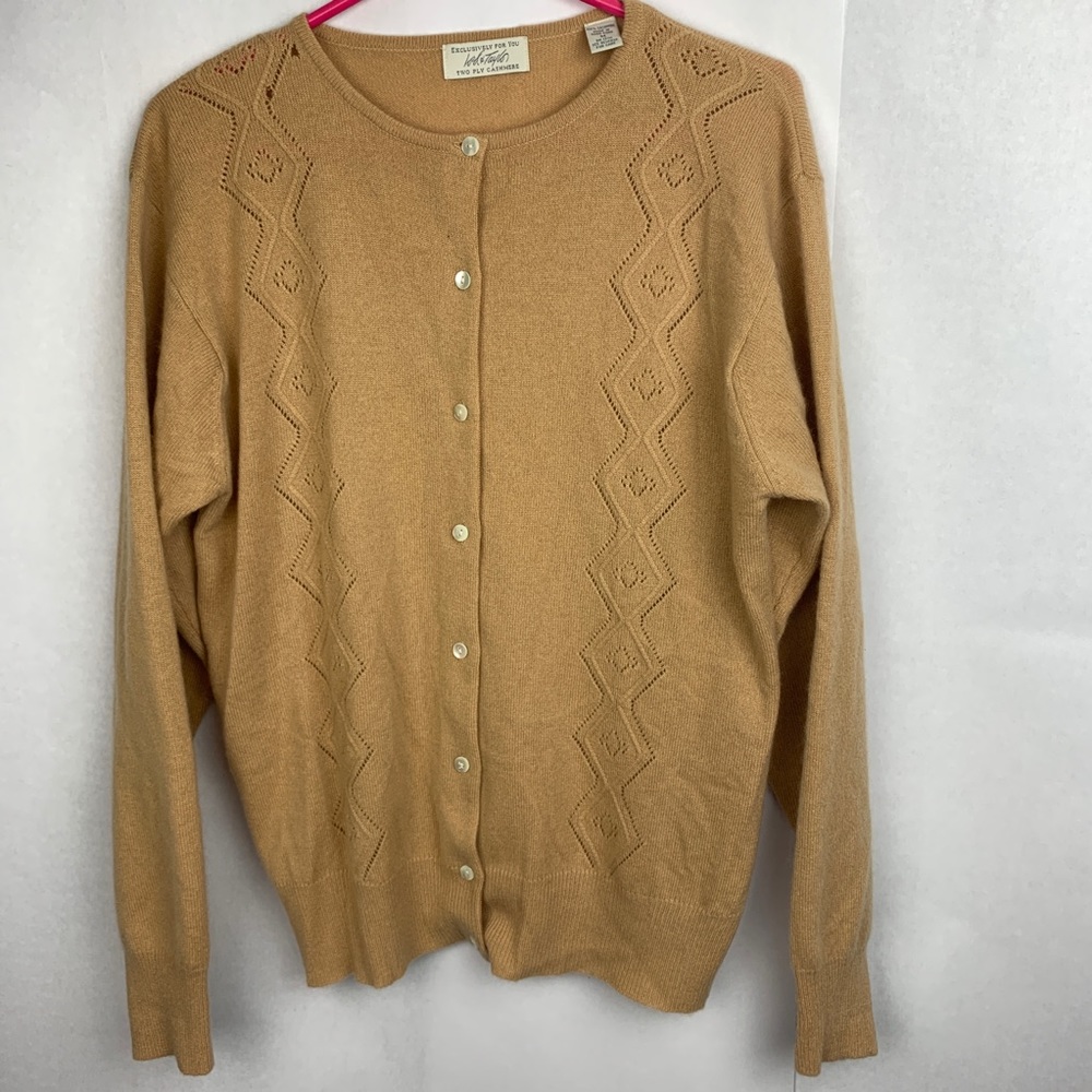 LORD & TAYLOR Two Ply Cashmere Cardigan Women M